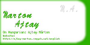 marton ajtay business card